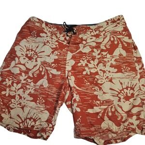Tommy Bahama Relax Swim Trunks Mens XL Red White Floral Hawaiian Board Shorts